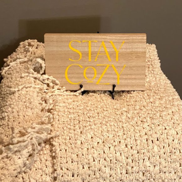 "Stay Cozy" Custom Wood Block sign - Picture 2 of 2